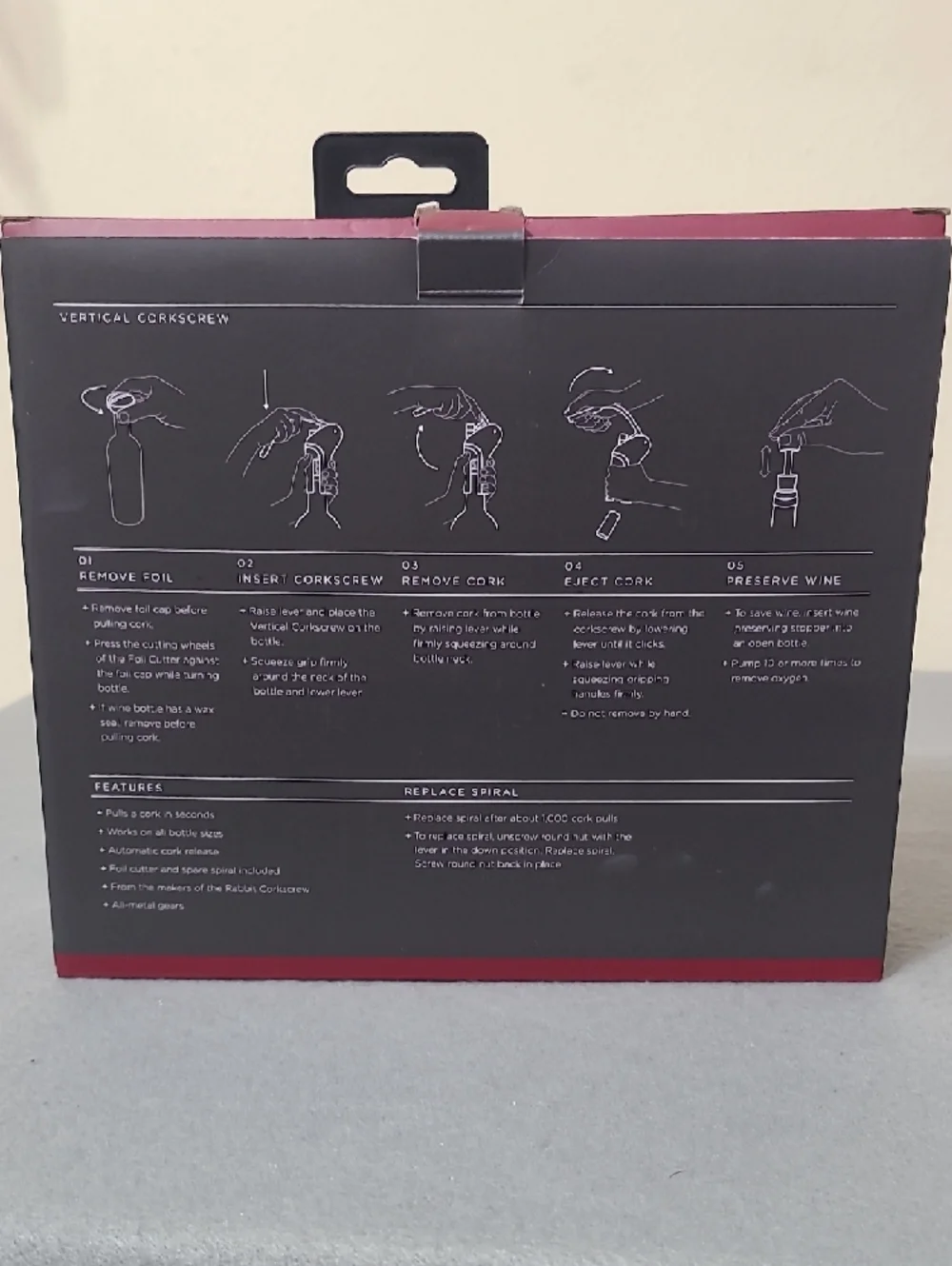 Houdini Red‎ Vertical Corkscrew Wine Opener